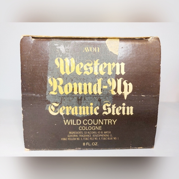 LargeWestern Round up Avon Collector Stein with pewter lid and Original box - Picture 9 of 10